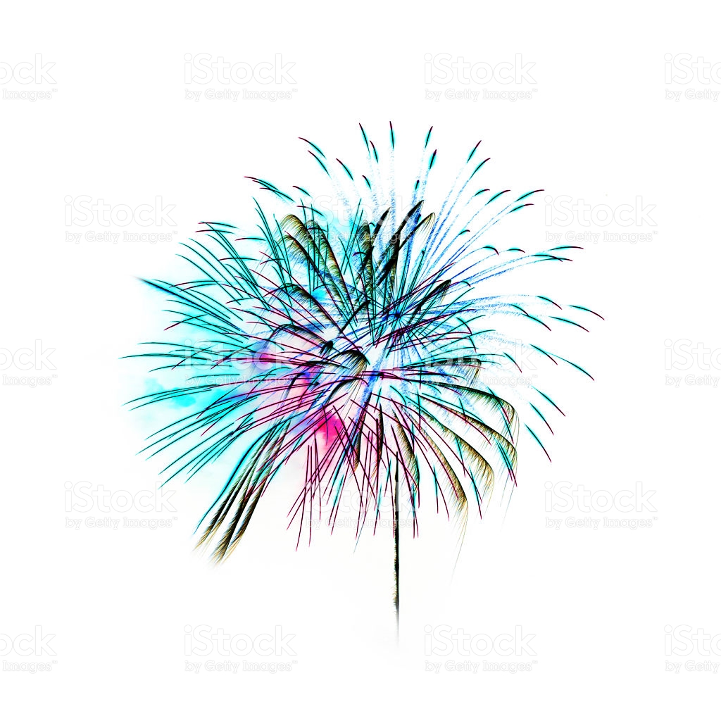 Fireworks on White Background