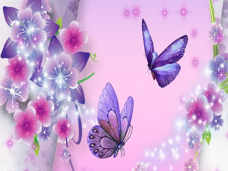 Floral Decorations With Butterfly Picture Backgrounds