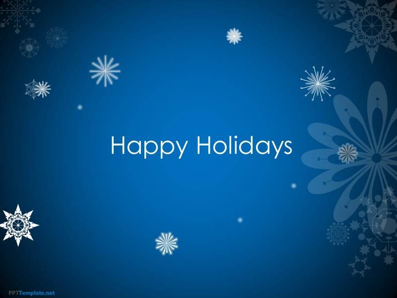 Free Animated Happy Holidays PPT Template Photo Backgrounds