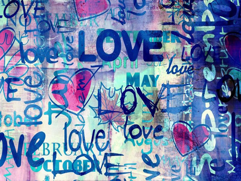 Full With Love Graffiti Image Quality PPT Backgrounds