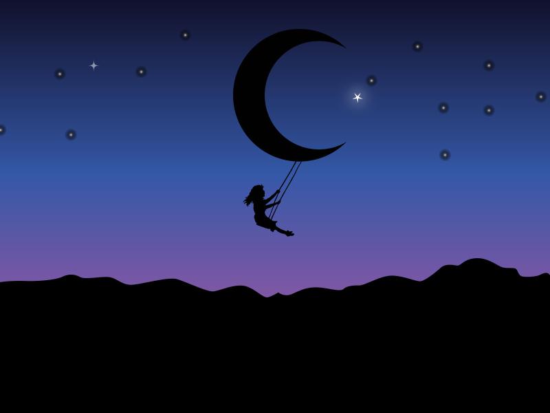 Girl on the Moon Backgrounds