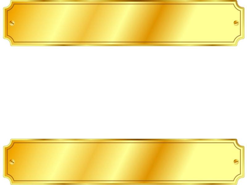Gold Metal Sign PPT  3D Border and Frames White   Graphic Backgrounds