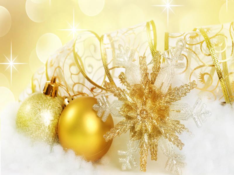 Golden Christmas Ornaments Clipart Backgrounds