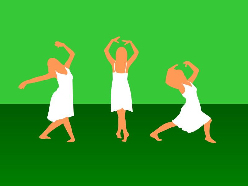 Green Girl Dance Sport Clip Art Backgrounds