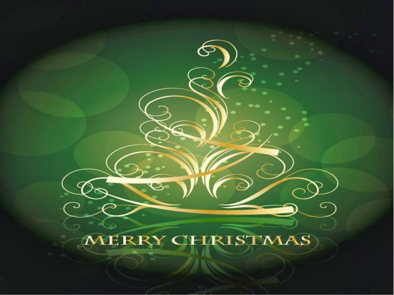 Green Merry Christmas Design Backgrounds