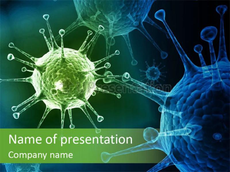 Green Virus Anism Russian Influenza Molecular PowerPoint Template Presentation Backgrounds