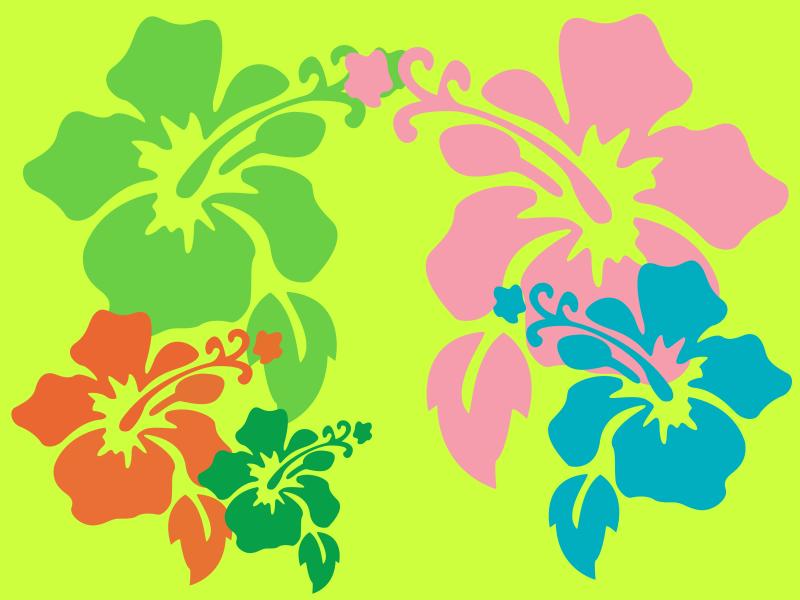 Hawaiian Green Flower Backgrounds