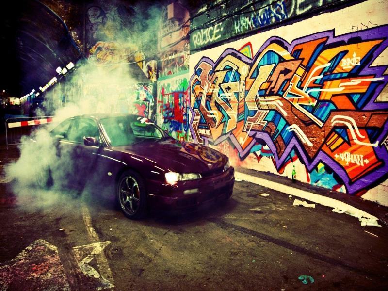 Hd Graffiti Cars PPT Backgrounds