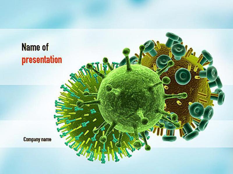 HIV Virus PowerPoint Template  11023  PoweredTemplate   Design Backgrounds