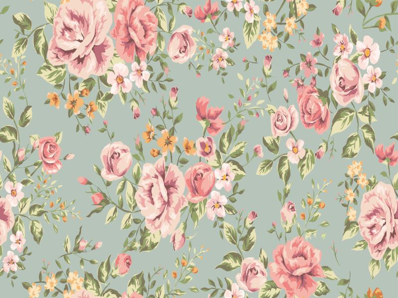 Home Design Vintage Flower Pattern Slides Backgrounds