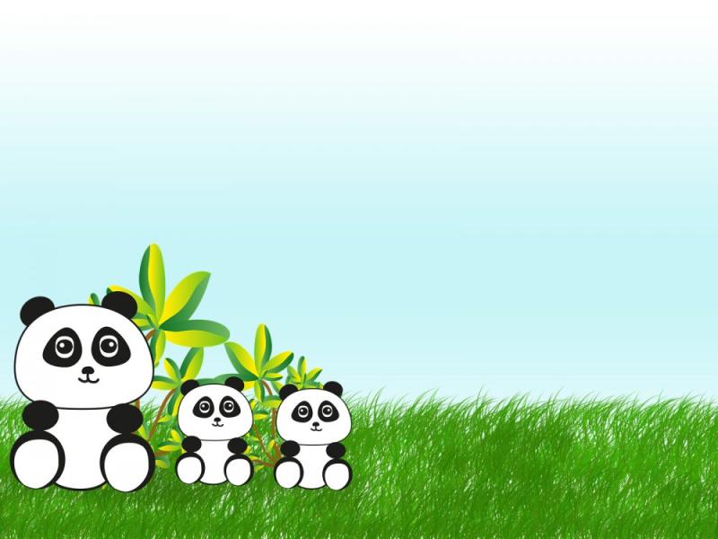 In China  Animals Green Grey White  PPT Frame Backgrounds