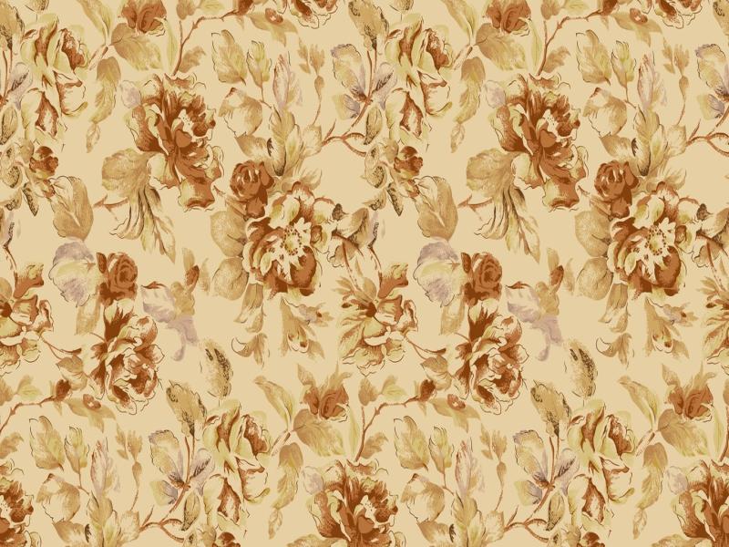 In Coffee Tones Vintage Floral Pattern Presentation Backgrounds