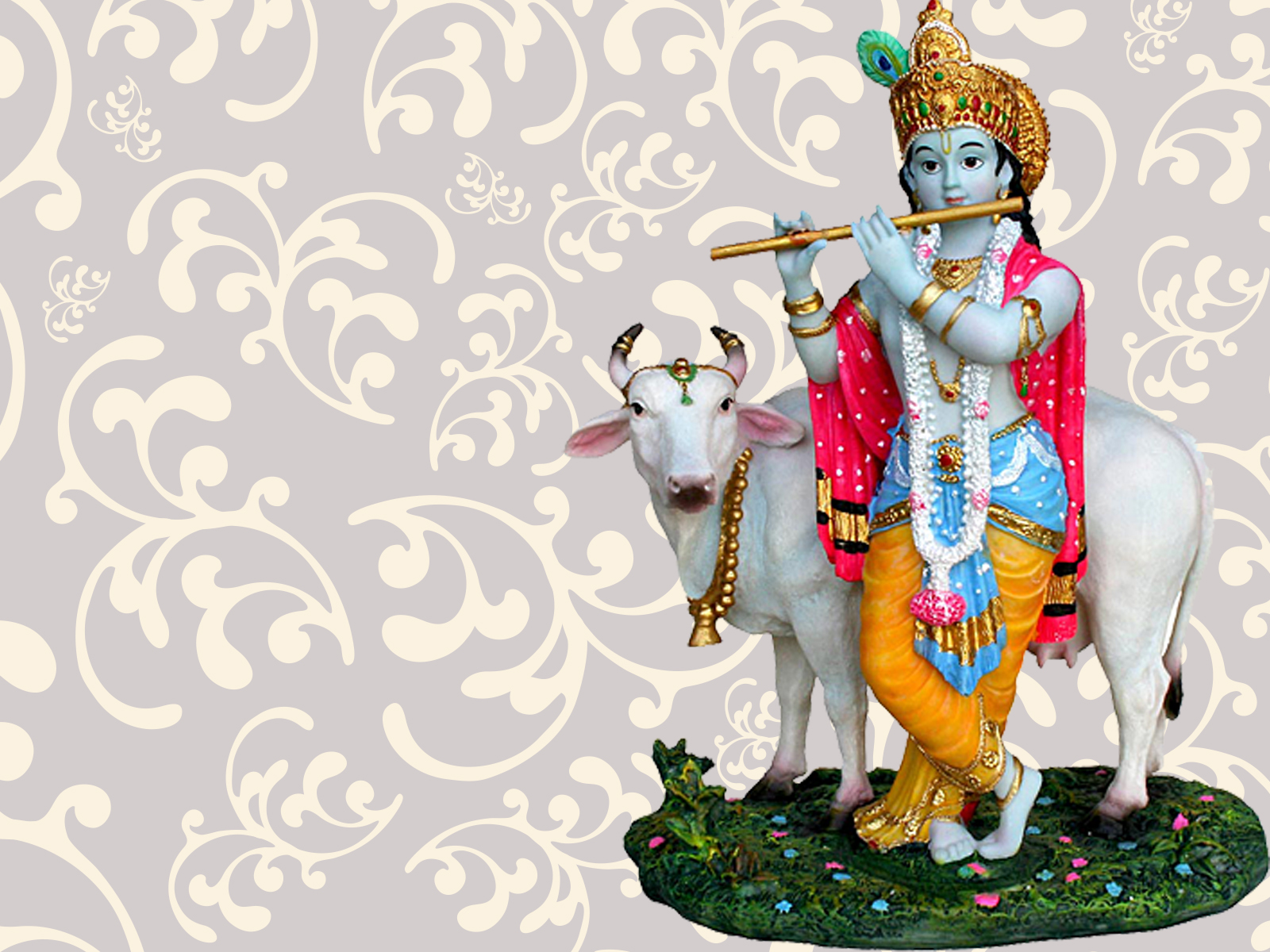 Lord Krishna Backgrounds For Powerpoint Templates PPT Backgrounds