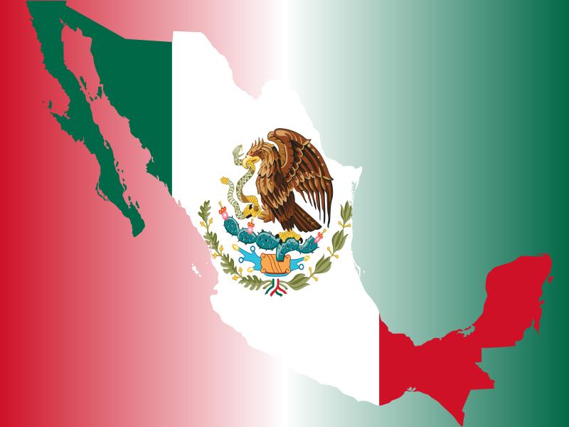 Mexico Flag Map With Quality Backgrounds