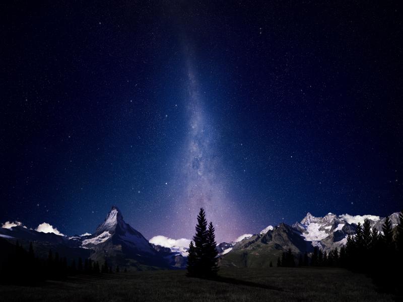 Night Sky Swiss Alps Night Skys Hds Quality Backgrounds