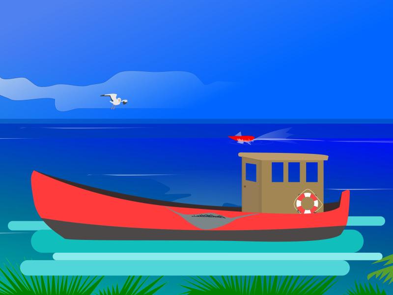 Ocean Fishing Design Backgrounds