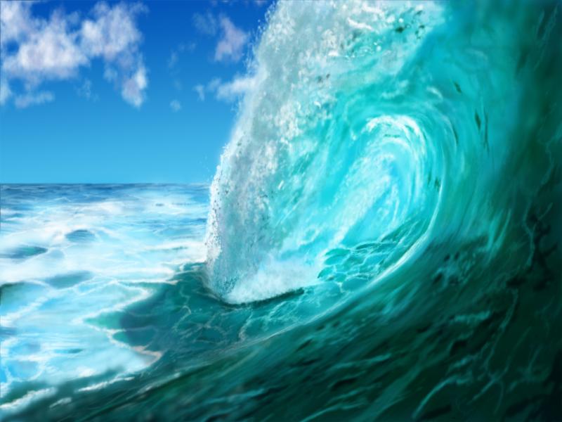 Ocean Wave Painted    Graphic Backgrounds