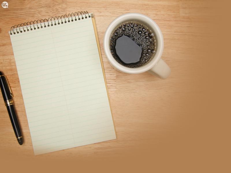 Office Coffee Pencil Notebook Desk Graphic Backgrounds