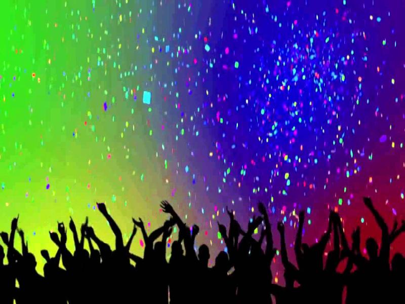 Party Crowd Silhouettes and Confetti HD  YouTube Frame Backgrounds