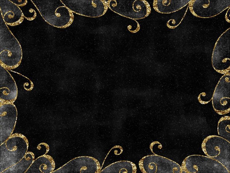 Photo Black With Gold Edge and Gold Trim Black Clip Art Backgrounds