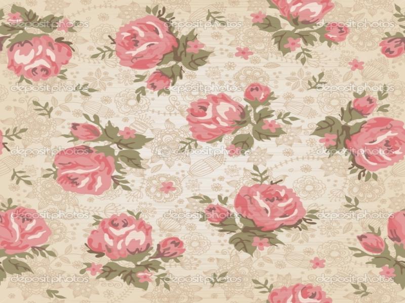 Pink Vintage Flowers Template Backgrounds