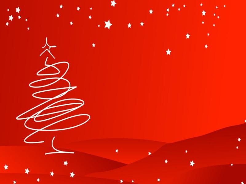 Presentation Slides  Red Line Art For Christmas PowerPoint   Presentation Backgrounds