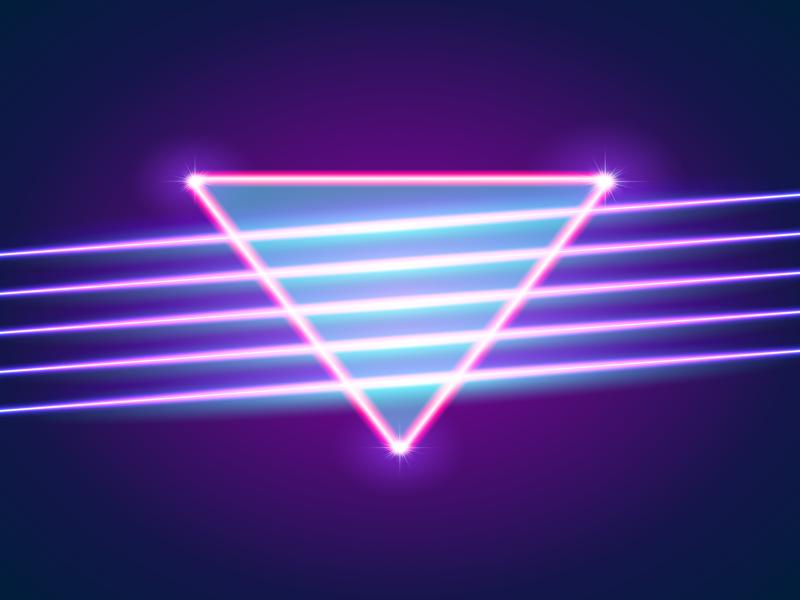 Purple 80s Neon Design Backgrounds