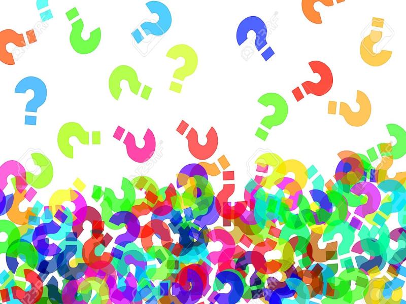 Question Marks of Different Colors Backgrounds