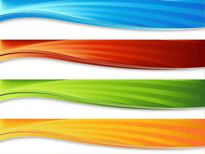 Red Blue Green Orange Banners Frame Backgrounds