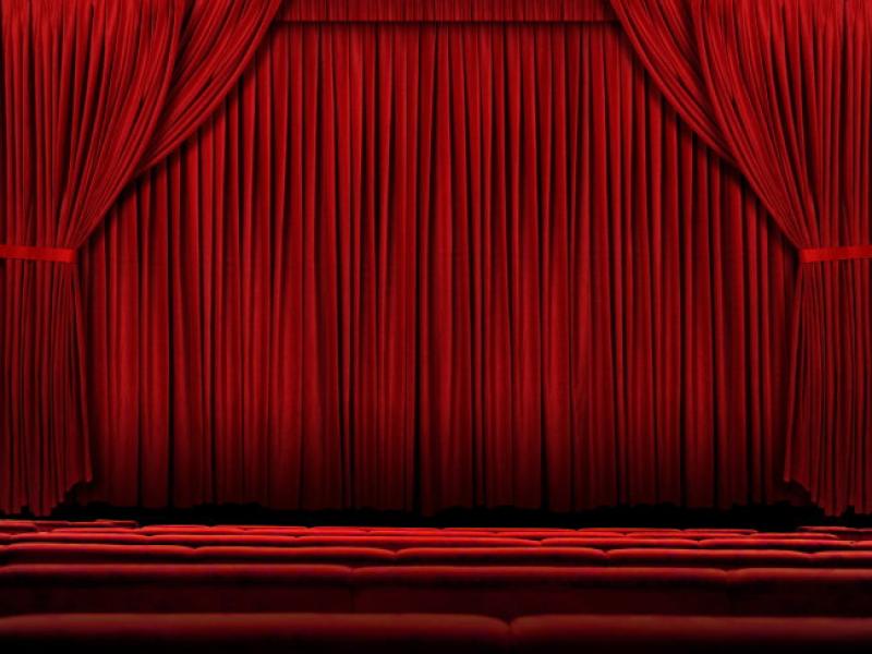 Red Stage For Presentations Template Backgrounds