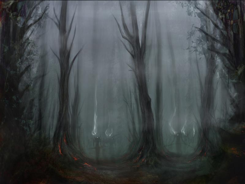 Scary Forest Slides PPT Backgrounds
