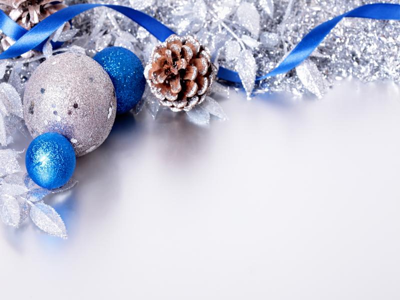 Silver and Blue Christmas Presentation Backgrounds