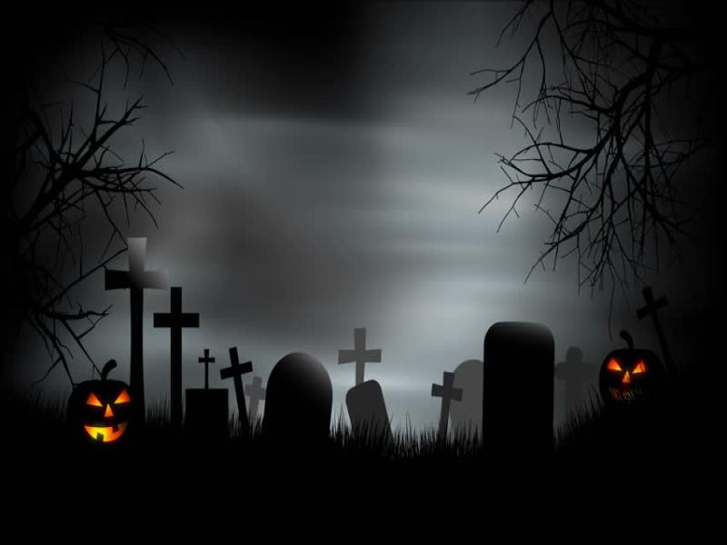 Spooky A Creepy Graveyard Halloween Scene With Graves  Quality Backgrounds