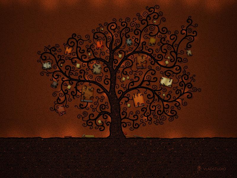 Tree Of Books Slides Backgrounds