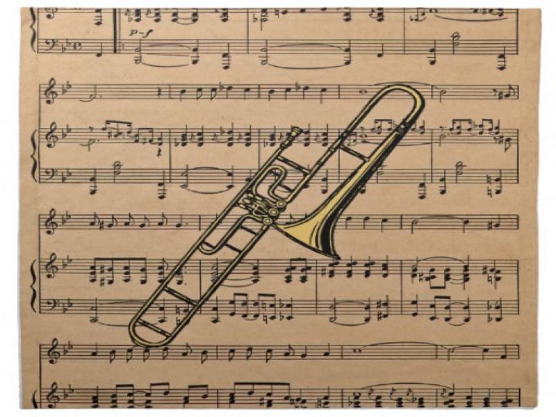 Trombone With Sheet Music Napkins  Zazzle Wallpaper Backgrounds