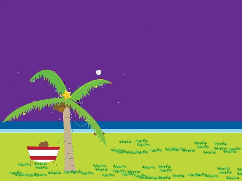Tropical Ocean  Green Holiday Purple  PPT Presentation Backgrounds