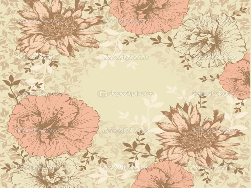 Vintage Floral Picture  Design Backgrounds