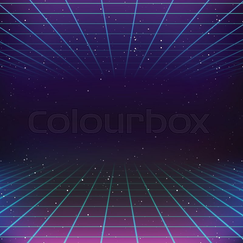 80s Retro Sci Fi  Stock Vector  Colourbox Art