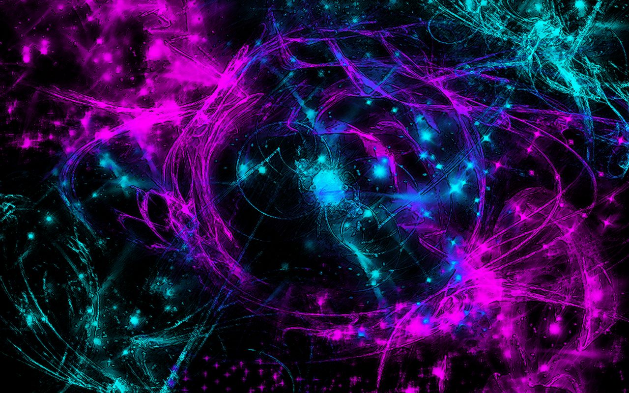 Abstract Neon Swirls Frame
