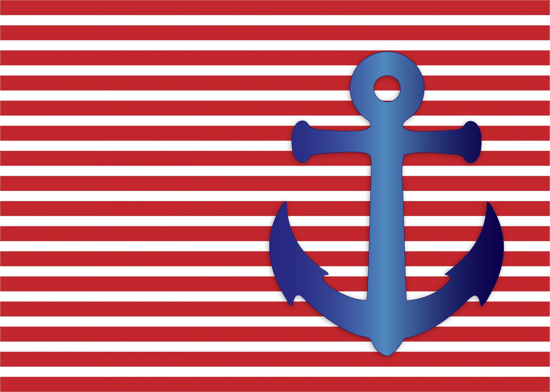 Anchor On Striped Clip Art