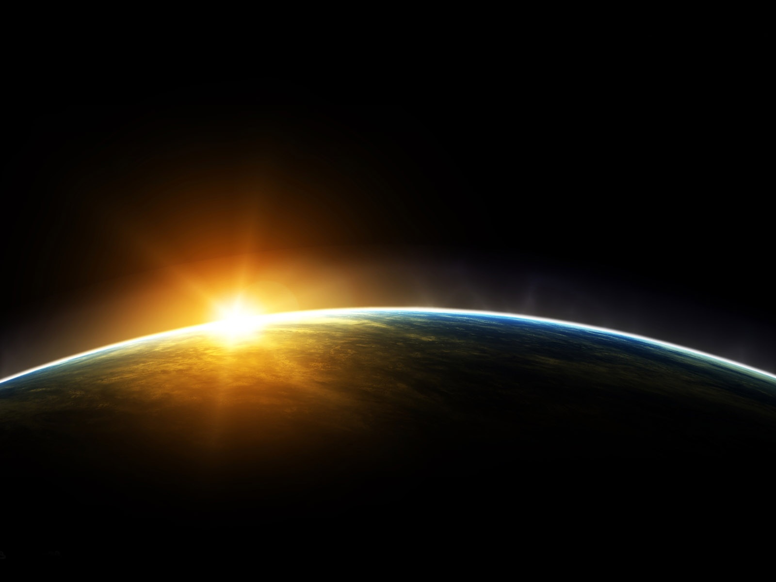 Background With Sun Light Design Earth and Sun PowerPoint  