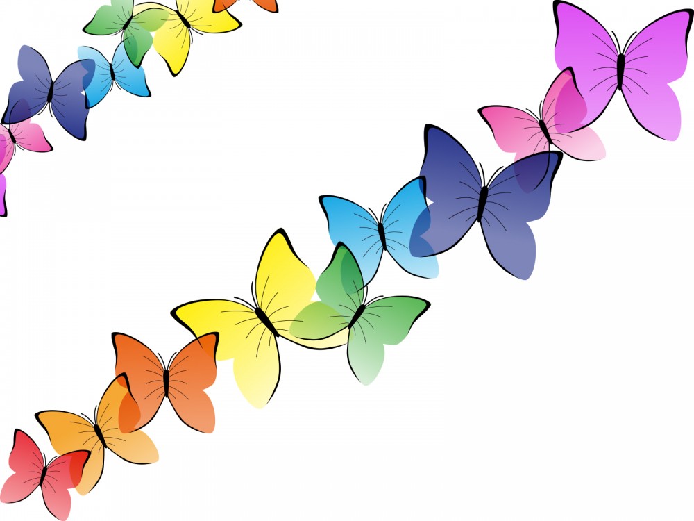 Beautiful Butterflies   Animals Multi Color  Clip Art