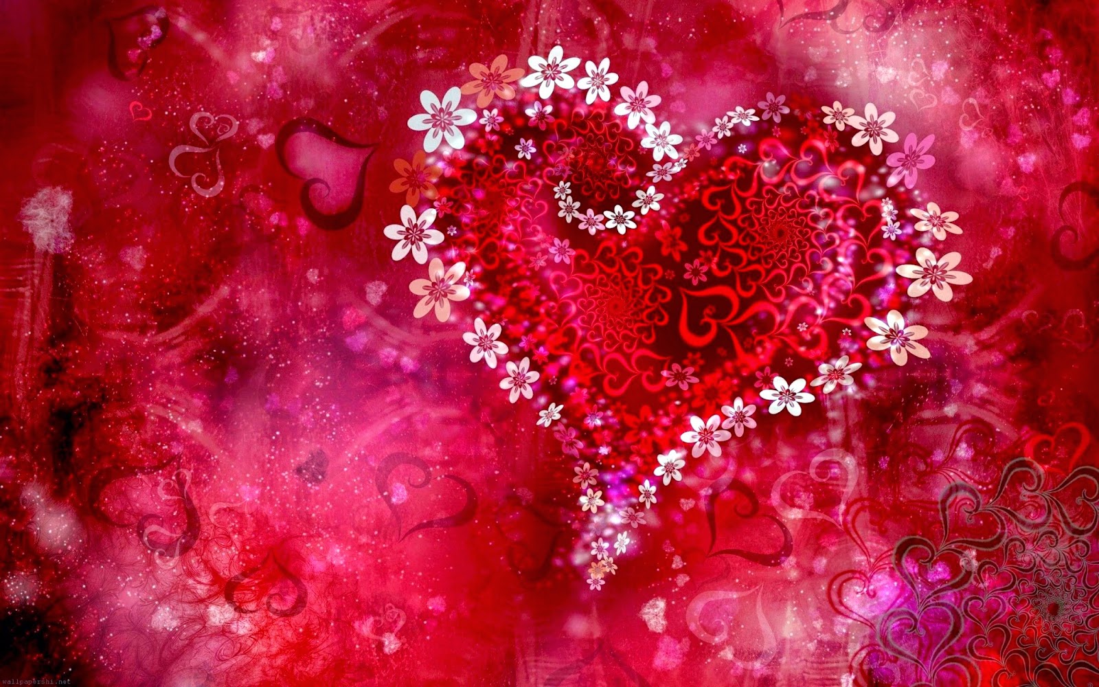 Beautiful Floral Love Heart Design Pink Theme Flowers Jpg Slides