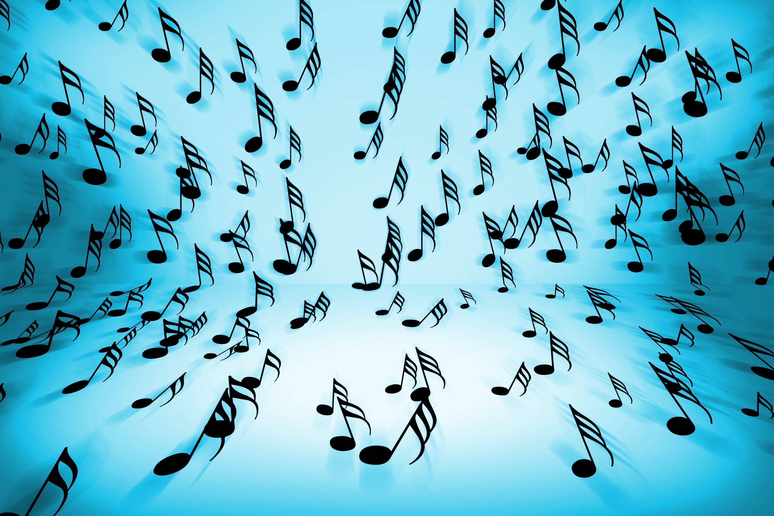 Blue and White Music Clipart