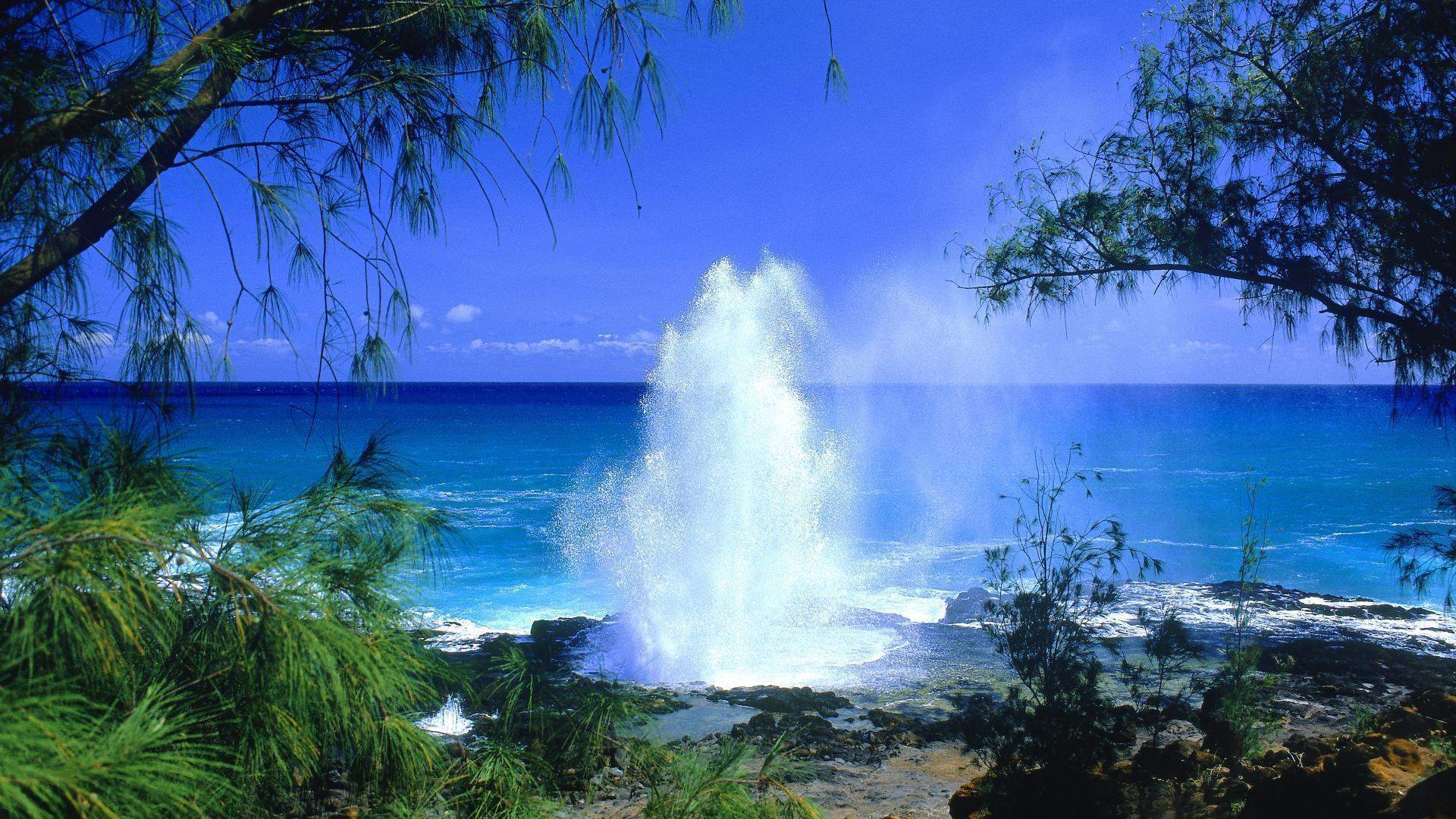 Blue and White Sea Hawaii Desktop Clip Art