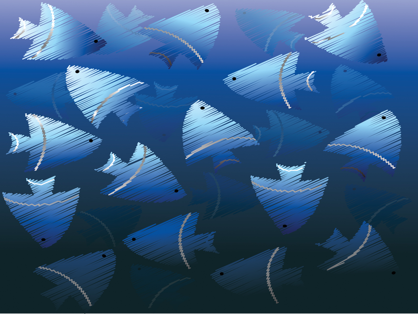 Blue Fish Animals Design  Animals Blue   Frame