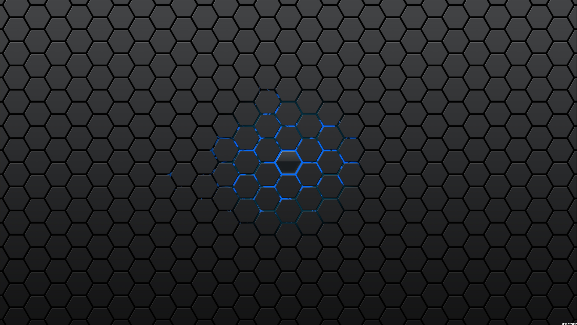 Blue Hexagon Patterns Walpaper Frame