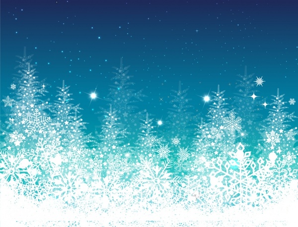 Blue Winter Christmas Tree Holiday Quality