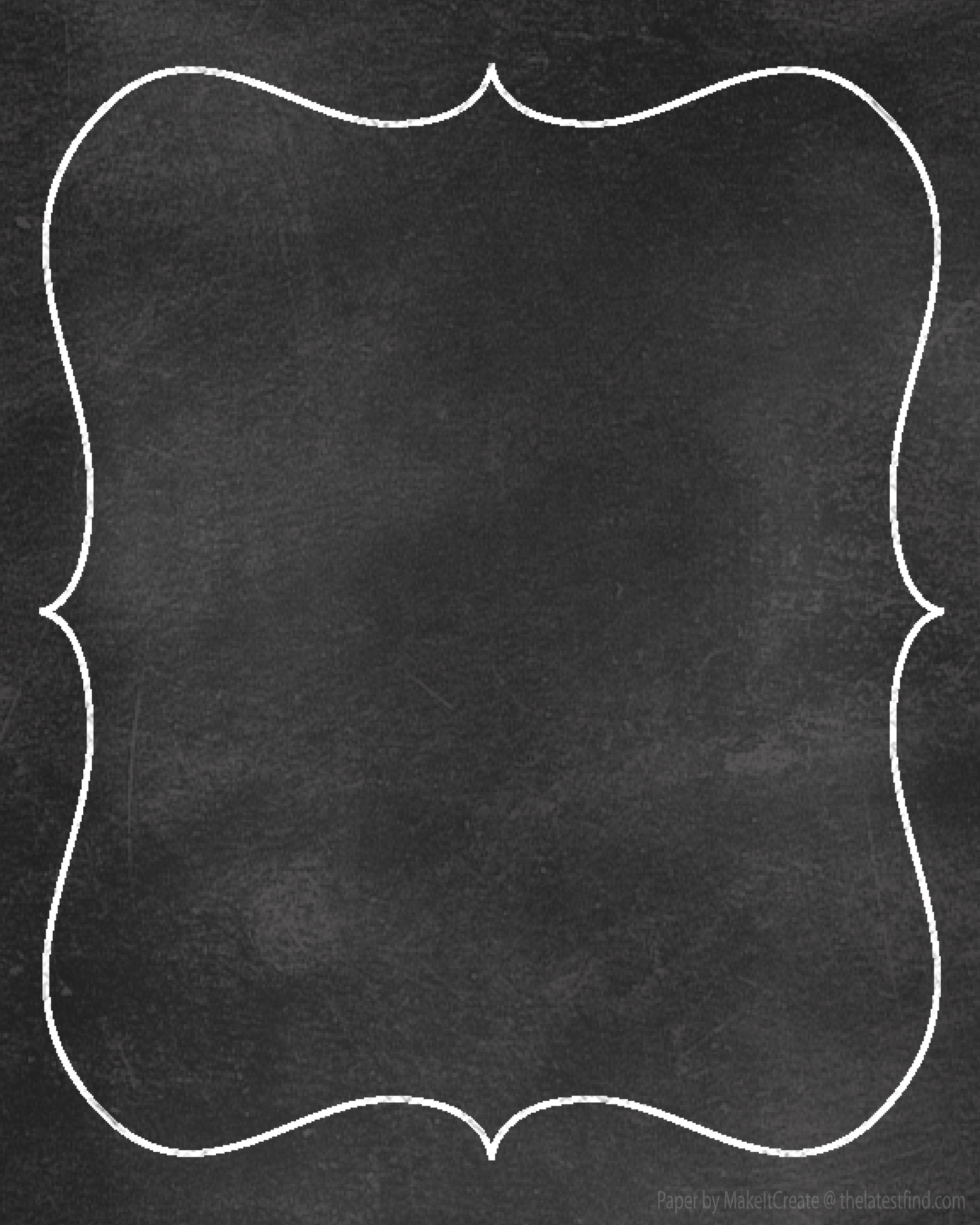 Chalkboard Paper Border Portrait Walpaper Clip Art