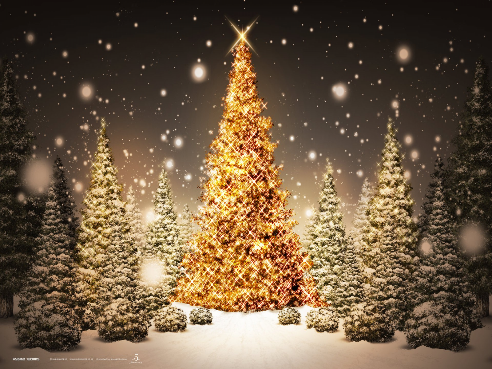 Christmas Tree Desktop 2015  Grasscloth Wallpaper